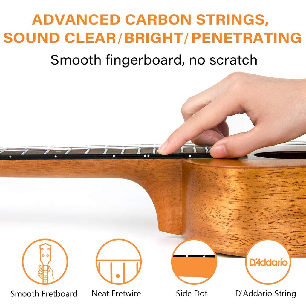 Kmise Soprano Ukulele Student Beginner Kit Ukulele for Music Lovers with Tuner and Bag - (21 Inch)