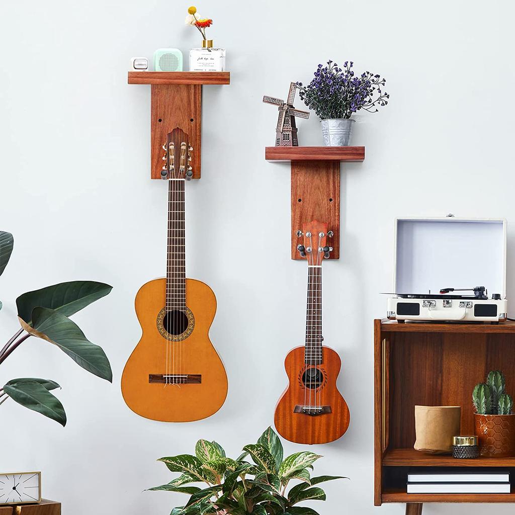 2 шт. многофункциональная настенная вешалка для гитары DIY Kit красное дерево деревянная настенная вешалка держатель для полки