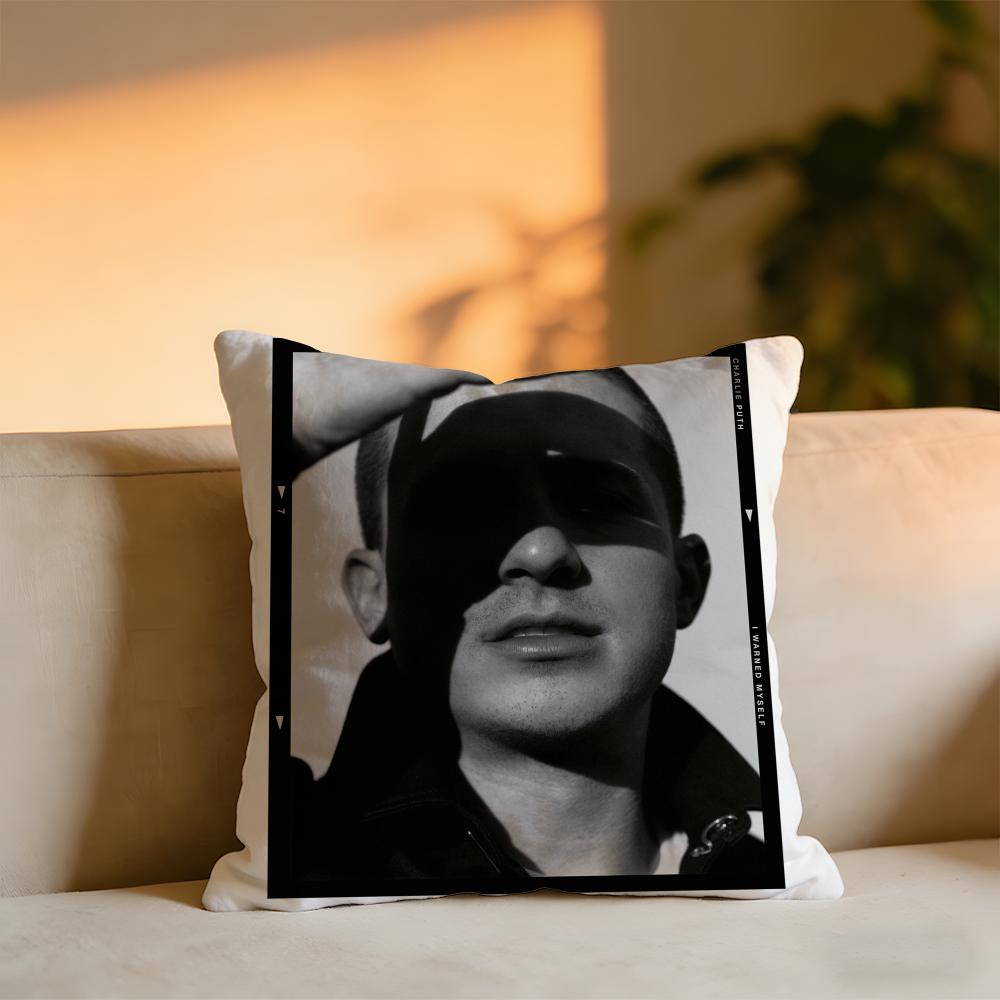 Charlie Puth Album Cushion Cover Cozy Velvet Throw PillowSoft Warm Cushion For Sofa Bed