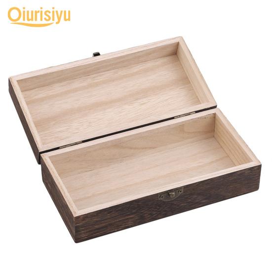 Retro Wood Solid Color Trinket Case Jewelry Box