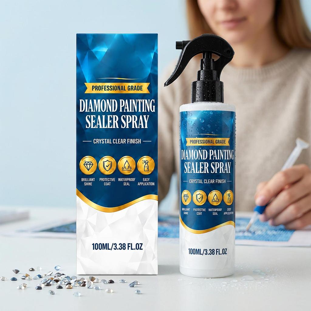 Diamond Painting Sealing Spray - Glossy Finish Fixing Spray for Diamond Beads, Easy to Apply, Compatible with Diamond Painting Sprays.