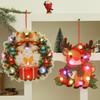 1Pc Luminous Door Hanging Decorations Christmas Home Diy Colorful Lights Snowman Scene Arrangement Hanging Decorations