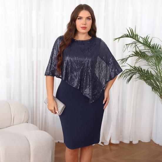 Женское платье-накидка без рукавов с накладными пайетками, облегающее платье-карандаш с пайетками большого размера, женское вечернее платье миди