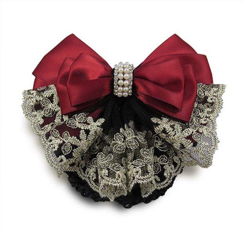 Профессиональные женские аксессуары для волос Цветочные кружевные заколки Кружевной бант Бант Сетка для волос Заколки Зажим для волос