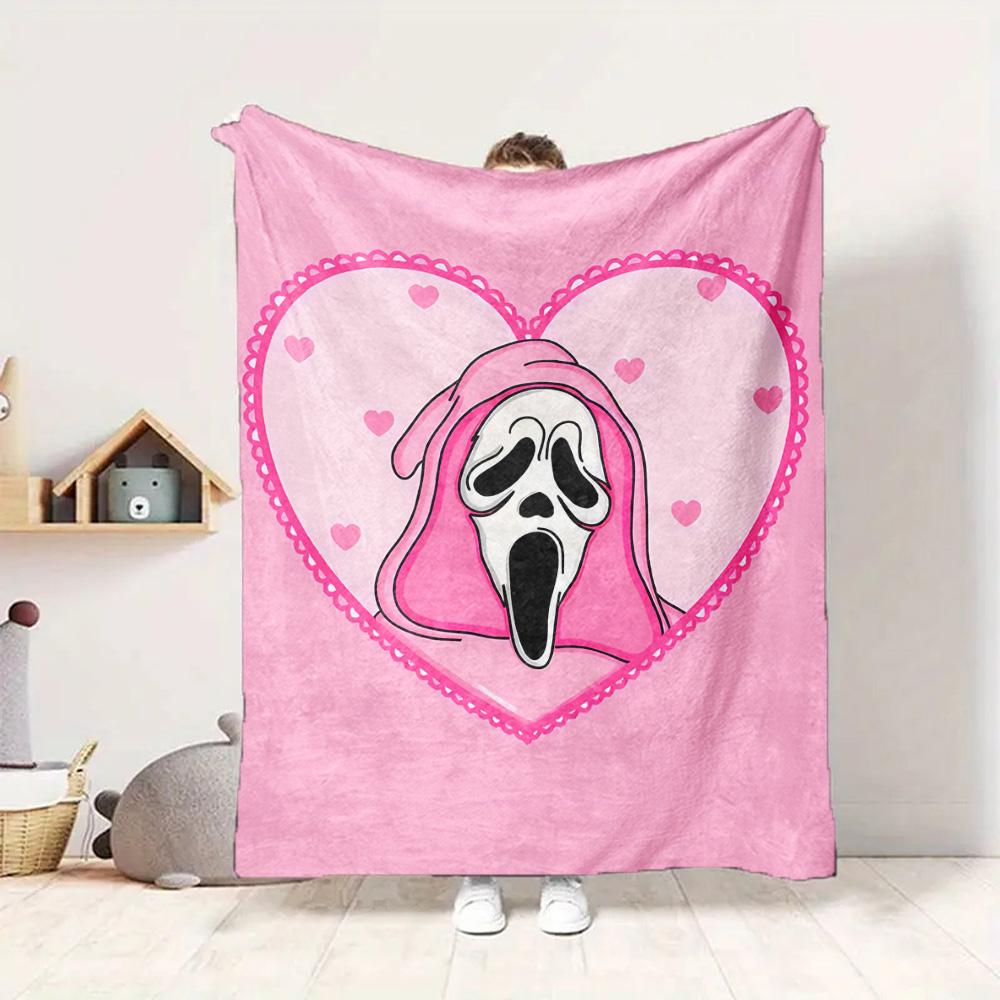 Ghostface Heart Flannel Blanket Throw Blanket Soft Warm Sofa Bed Camping Car home Decor Unique Christmas Gift C9301067