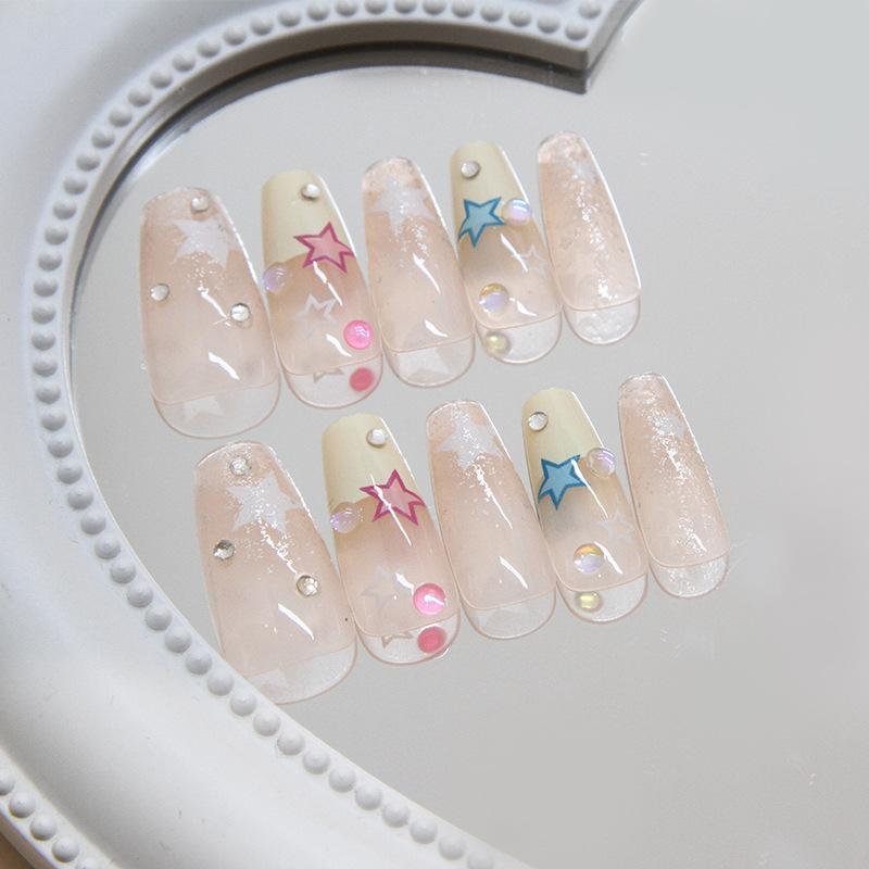 Наклейка для ногтей Millennium Wind, съемная, сладкая, Y2K Wind Wearing Nail Star, сверло для ногтей, 24 шт.