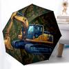 1 шт. Прочный автоматический зонт с 8 спицами, Синий зонт-экскаватор Balance, С цифровой печатью, Складной зонт для использования на ходу на открытом воздухе