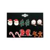 Christmas Earrings Santa Tree Snowman Rod Hat Cookie Man Christmas Stud Earrings Set Ornament