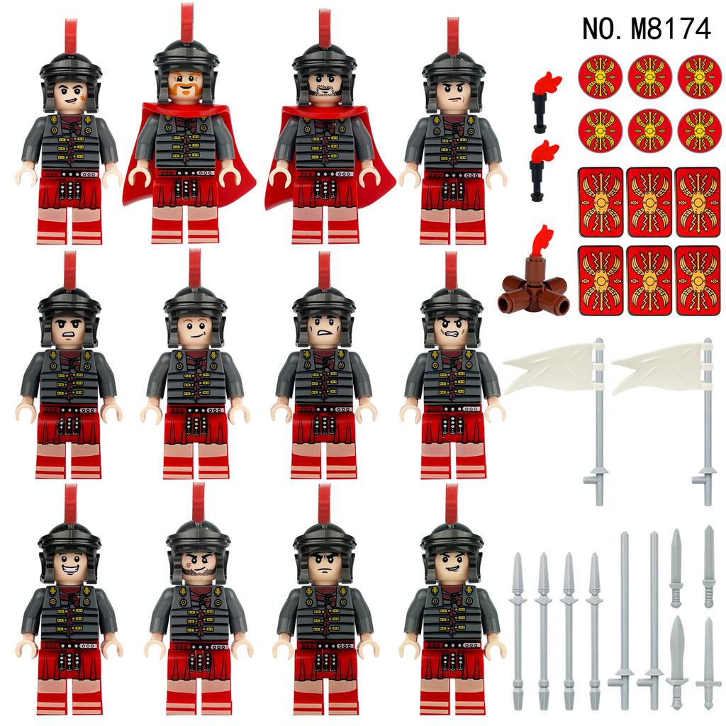 12pcs Medieval Roman Legion Soldiers' Building Block Children's Toys