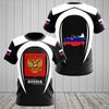 Russian Round Neck Men's Shirt Russian Flag Print Occasionally Short Days Sleeves Shirt Expensive Street Big Man Up Shirt