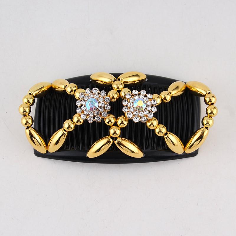 1/2/3 шт. Волшебные гребни для волос с бусинами, эластичные гребни для волос с бусинами, двухсторонние зажимы, гребни для волос для женщин и девочек, аксессуары для укладки волос своими руками