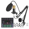 Karaoke Set Home DJ Mixer Set Compatible with Live Streaming V8S Audio Interface Mixer Audio Live Sound Card Male Voice Female Voice Voice Chan