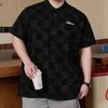 Checkered New Wave Men's Stretch Fit Moisture Transferring Fashionable Polo Shirt - Oversized Loose Casual Short Sleeve Athletic Top