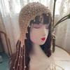 Pearl Bun Hats Ethnic Headscarf Hats Cute Tassels Hats  Outdoor