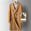 Двубортное пальто мужское зимнее шерстяное пальто выше колена длинная куртка для мужчин бушлат деловое пальто ветровка блейзер