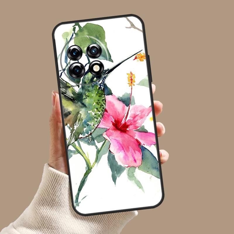 Чехол 'Колибри и Цветы' Для OnePlus Nord CE 5 2 3 4 Lite N30 OnePlus 13 11 12 15 13T 13R 10T 12R 9 10 Pro Обложка