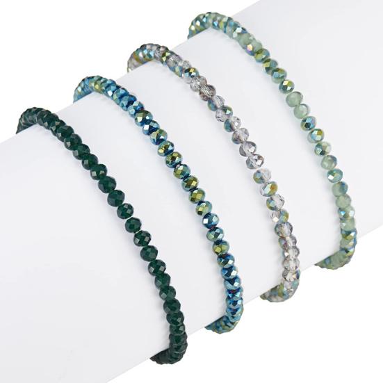 4Pcs/Set Beach Bracelet Fine Workmanship Non-Fading Stacked Bracelet Faux Crystal Versatile Bracelet for Daily Wear