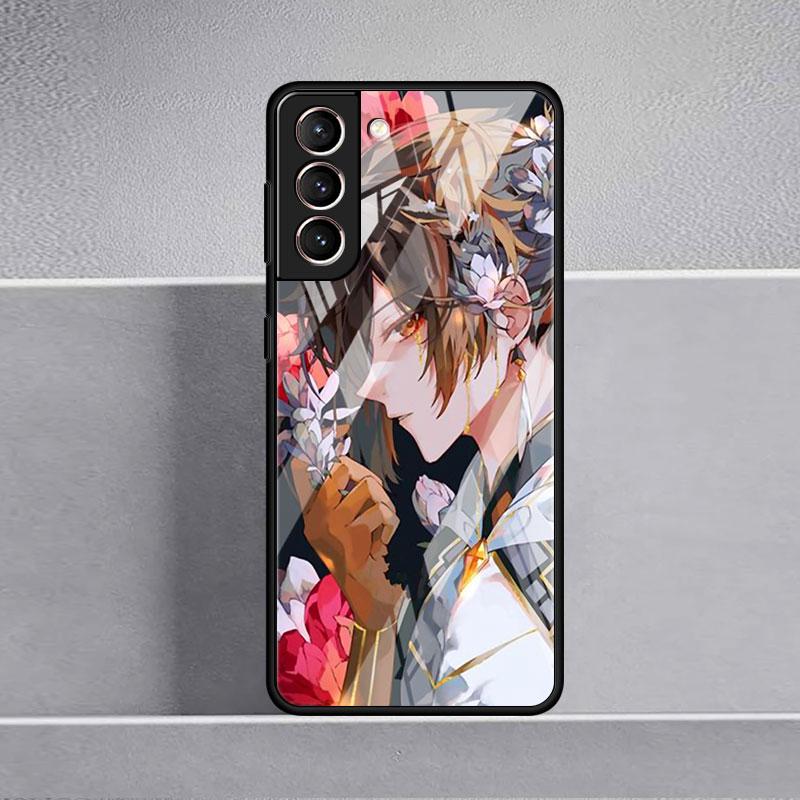 Чехол Genshin Impact Raiden Shogun Baal Glass для Samsung Galaxy S22 S20 FE S21 Plus, чехол для телефона S10 5G S9 Note 20 Ultra 10 Shell