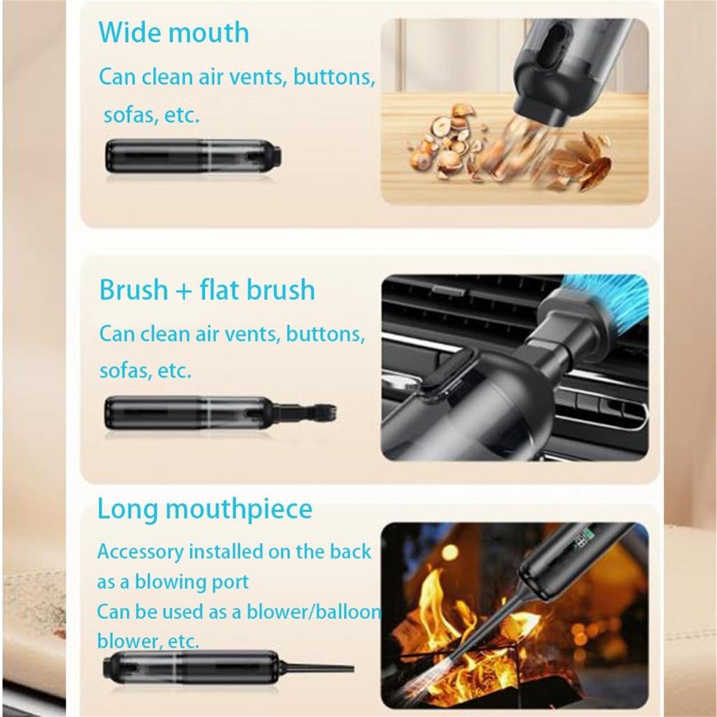 Автомобильный пылесос портативный, ручной пылесос беспроводной перезаряжаемый, маленький пылесос для автомобиля, дома, улицы