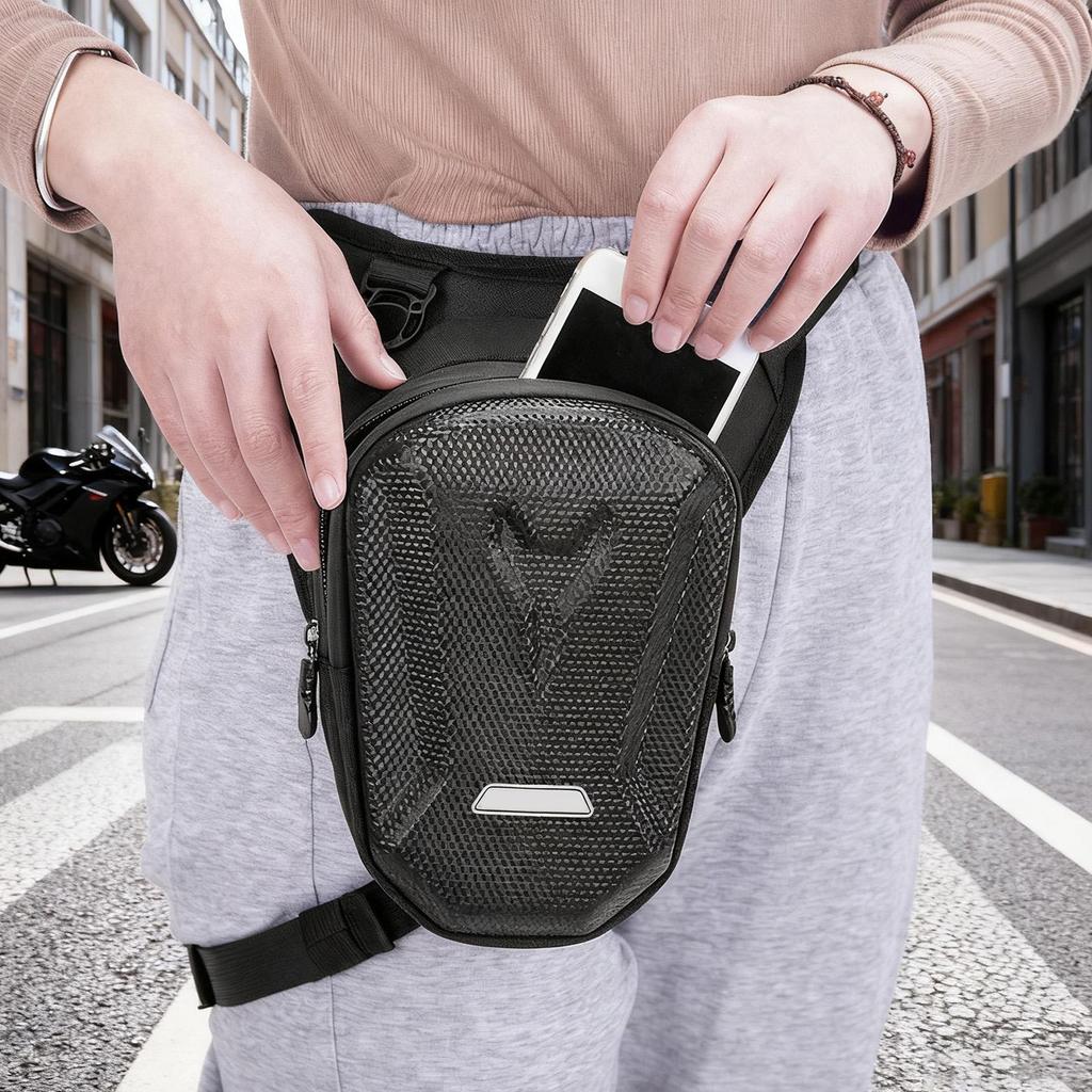 Motorcycle Leg Bag Adjustable Pocket With Removable Strap Shoulder Thigh Bags With Zipper For Cycling Hiking Travel Outdoor Bike