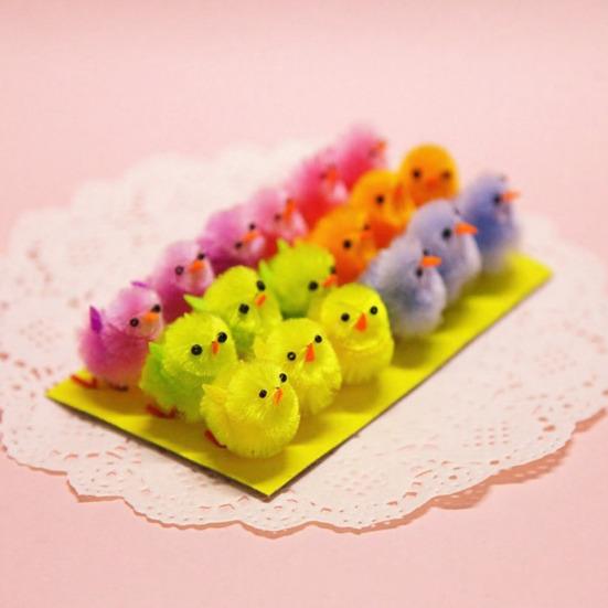 Мини Плюшевые Пасхальные Цыплята Пушистые Искусственные Помпоны Цыплята Миниатюрные Фигурки Сельскохозяйственных Животных для Праздничных Сувениров, DIY Поделок, Украшения Стола