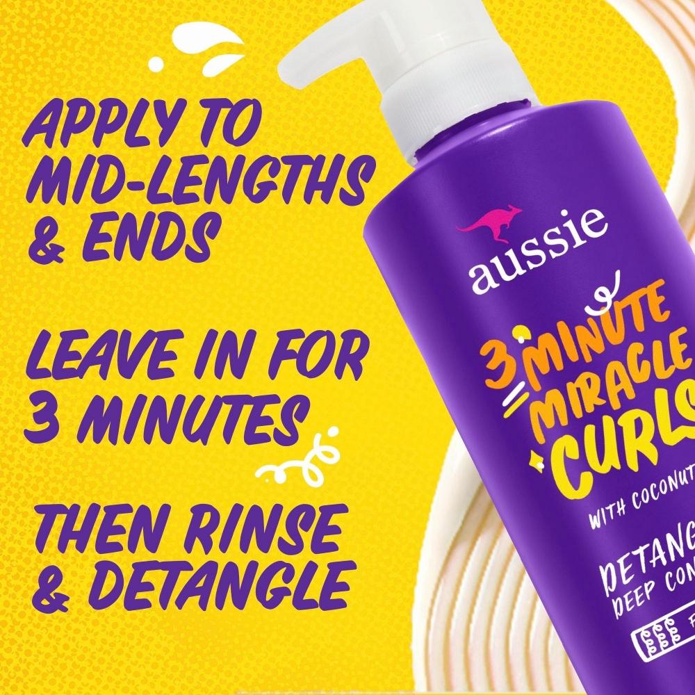 Aussie 3 Minute Miracle Curls Распутывающий глубокий кондиционер для волос 16,0 унций