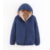 Women Autumn Winter Parkas Coat Jackets Female Lamb Hooded Plaid Long Sleeve Warm Winter Jacket S~3XL Casaco Feminino