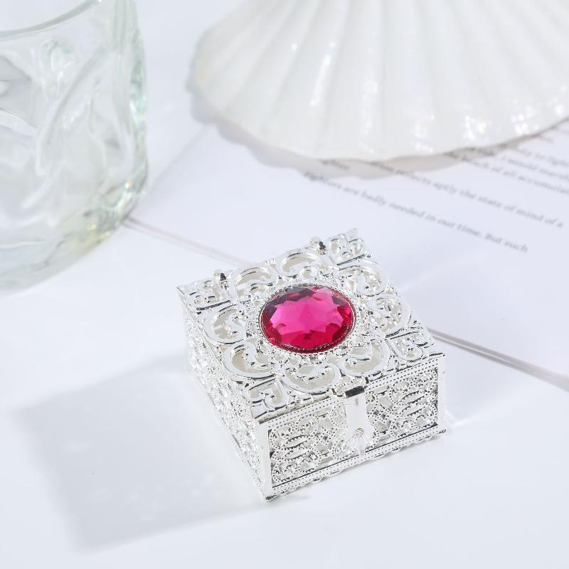 Exquisite Small Jewelry Box Elegant Silver Jewelry Case Jewelry Storage Box