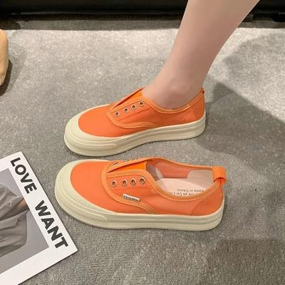 Модные женские легкие тонкие парусиновые туфли 2024 года, новые модные удобные мягкие нескользящие туфли на плоской подошве для прогулок по улице, спортивная повседневная обувь