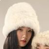Rabbit Haired Hat Women's Face In Autumn and Winter Small Furry Plush Hat Warm Ear Protection Fur Big Head Fisherman Hat Trend