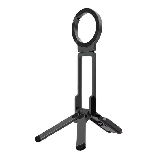 Magnetic Travel Phone Holder Portable Rotating Clip for Backpack & Selfie 5-in-1 Mode Foldable Phone Stand for Vlogging Live Streaming Adventure