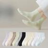 Летние бесшовные спортивные женские длинные носки из чистого хлопка, полностью хлопковые, влагопоглощающие и не скатывающиеся повседневные длинные носки