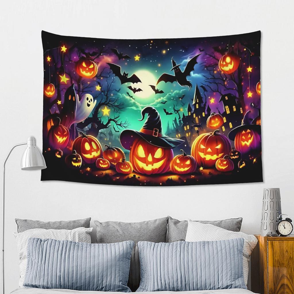 Halloween Witch Party Night Print Tapestry Room decoration Home Decoration Tapestry Decor Accessories Cute Room Decor