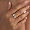 New Sparkling Big CZ Zircon Stainless Steel Rings Women Personalized 18K Gold Plated Finger Ring Valentine Day Jewelry Gift