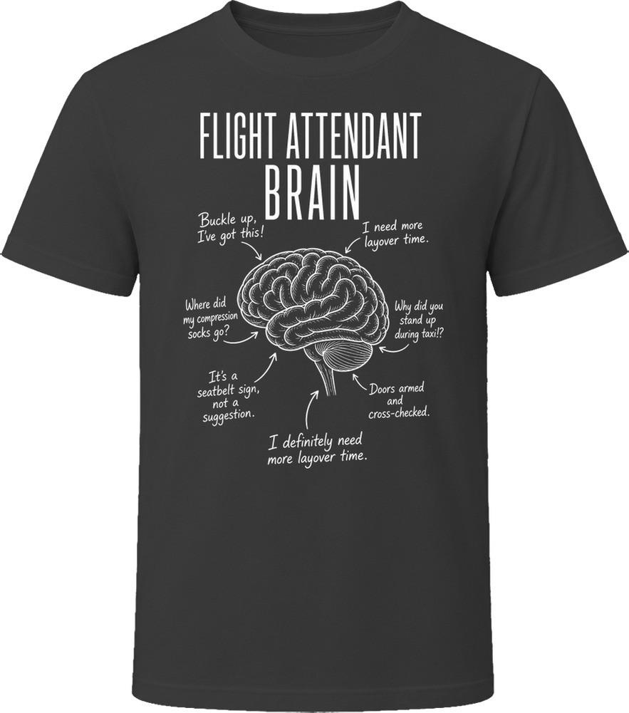 Flight Attendant Brain Funny Cabin Crew T Shirt
