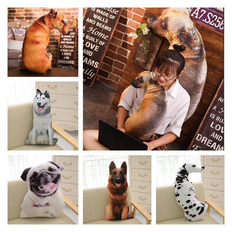 Креативная 3D подушка в виде собаки, плюшевая игрушка собака, мягкая игрушка для детей, ткань из короткого плюша, наполнитель из ПП хлопка, различные размеры и цвета
