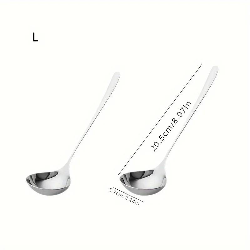 4 ложки для супа из нержавеющей стали, большая головка, утолщенная длинная ручка, подходят для кухни, ложка для супа-каши, ресторан