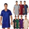 Mens Satin Nightgown V Neck Short Sleeve Sleepwear Nightclothes Homewear Night Shirt Pajamas