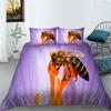 2/3pcs Bedding Set Breathable Comforter Duvet Cover Set 3D Bee Unique Design Microfiber Comfortable Bed Suit