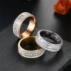 Elegant Starry Sky Zircon Ring: Women's Fashionable Titanium Steel Couple Jewelry
