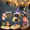 Halloween Gift Witch Toy Miniature Resin Garden Statue Desktop Art Crafts X3UC