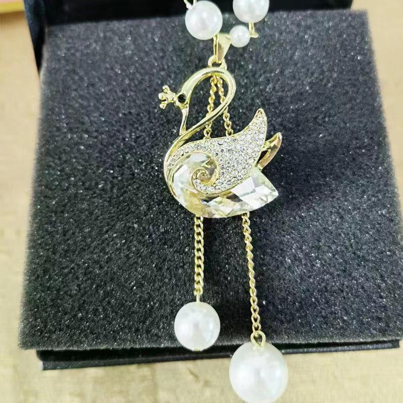 Корейское жемчужное ожерелье: Роскошная длинная цепочка для свитера для осени/зимы