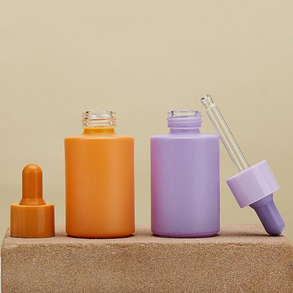 Флакон-капельница цвета макарон Цветное стекло Косметический флакон-диспенсер 30 мл Флакон для масла аттар Женщины