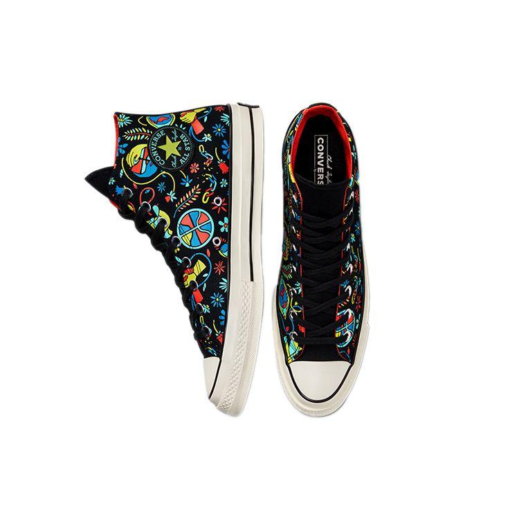 Converse Кроссовки унисекс Chuck 70 High Peace & Unity, разноцветные, черные, с блеском мака 172259C