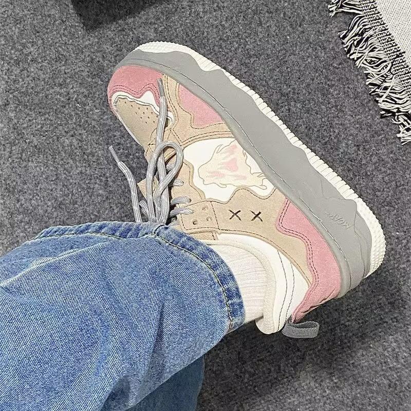 Ретро студенческие спортивные туфли женские весенние новая расцветка толстая подошва женские трендовые универсальные белые туфли