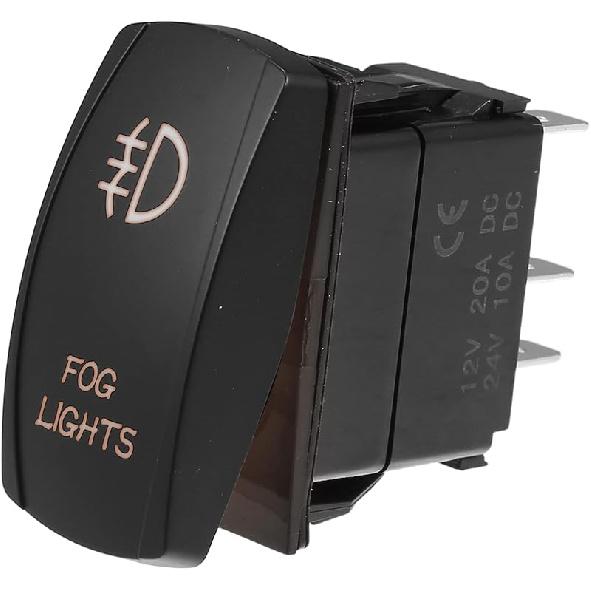 Универсальные противотуманные фары Motoforti, 5-контактный тумблер SPST, лазерная кнопка ВКЛ/ВЫКЛ, 20A/12V 10A/24V, водонепроницаемые для автомобиля, пластик, с белой светодиодной подсветкой