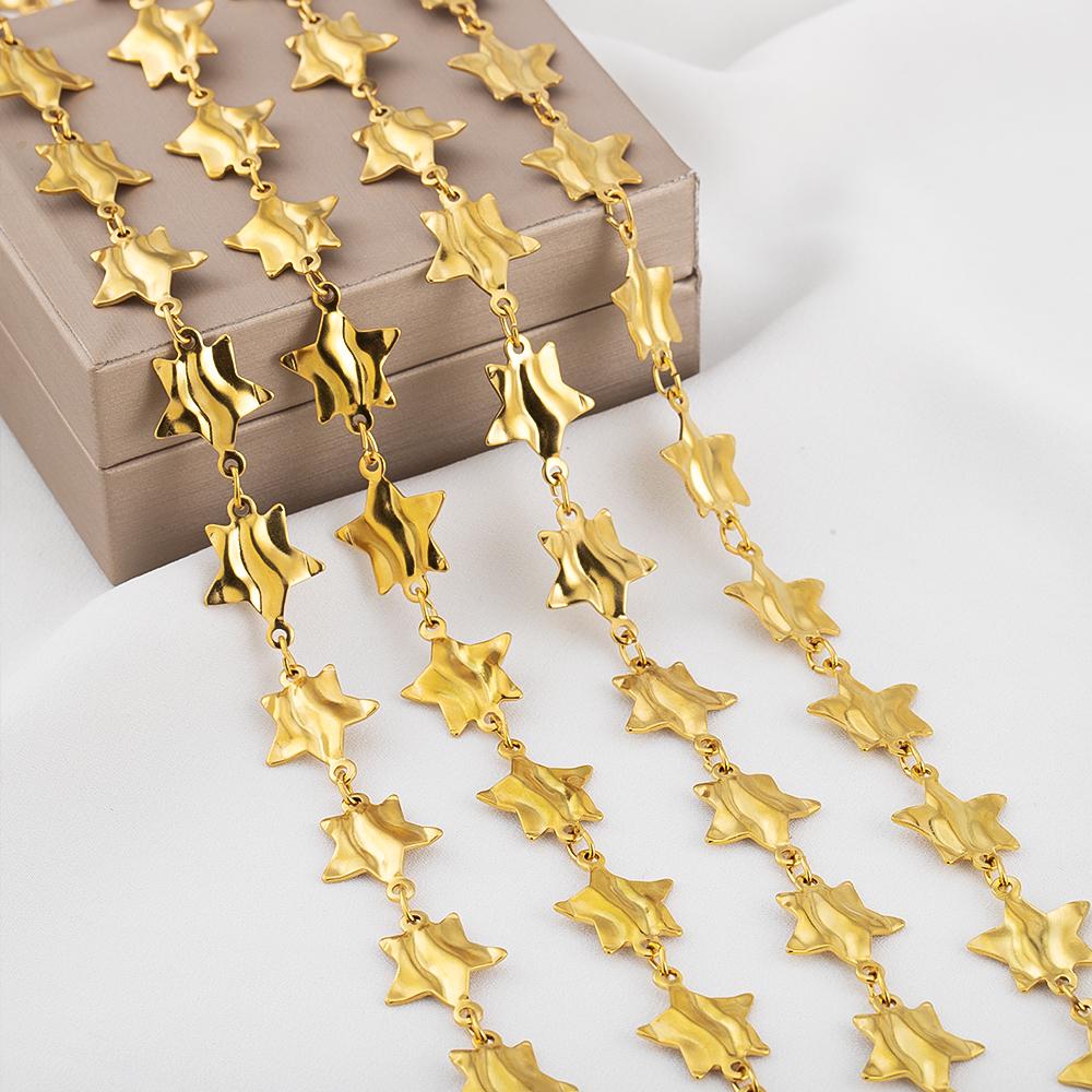 1Meter Stainless Steel 15.5x20mm Star Chains for Jewelry Making Pentagram Link Chain DIY Necklaces Bracelets Component Wholesale