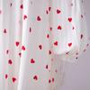 Love Print Dress Women's Spring Summer Splicing Lantern Sleeve Cotton Big Hem Dresses