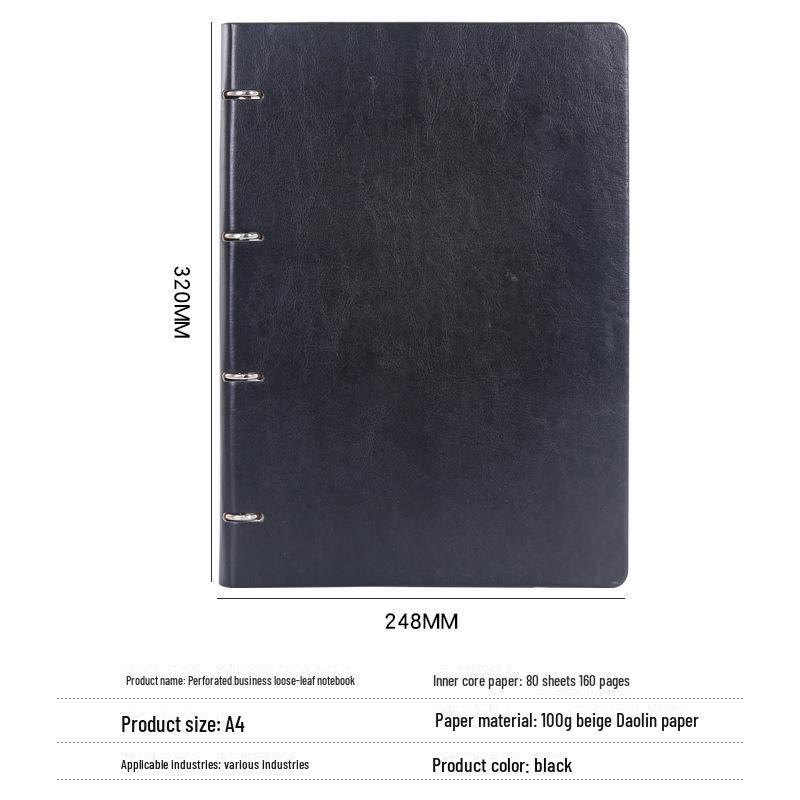 Spot A4 Thick Business Hollow Loose-Leaf Notebook – Customizable Logo, Student Diary, Simple Notepad