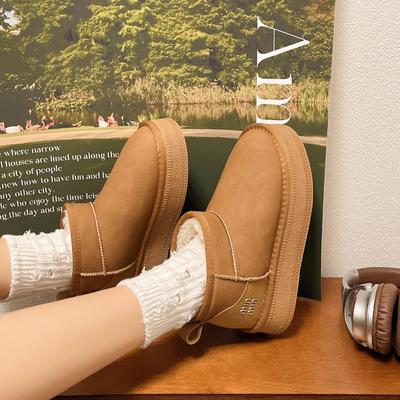 Зимние ботинки для женщин 2024 года, новые зимние ботинки на толстой подошве из бархата, универсальные повседневные и удобные модные ботинки, теплая женская обувь